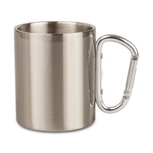 Ezüst karabinerfülű fényképes fémbögre 10 oz