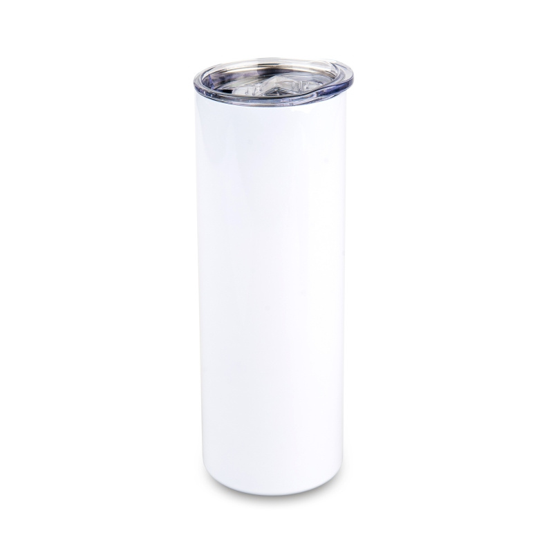 Fehér fényképes fémkulacs 600 ml – átlátszó fedéllel