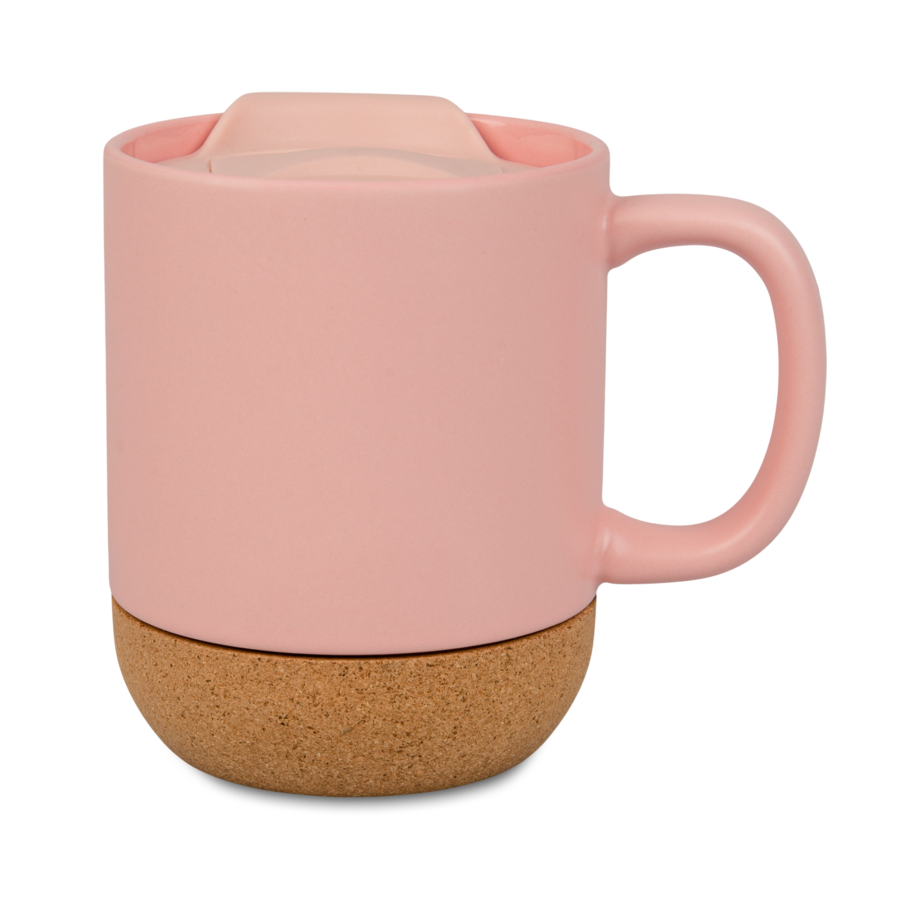 Rózsaszín fényképes kerámiabögre műanyag fedéllel 11 oz