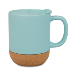 Kék fényképes kerámiabögre műanyag fedéllel 11 oz