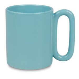 Kék kerámiabögre ovális füllel 11 oz – saját képpel