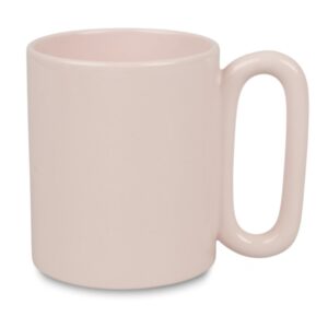 Púderrózsaszín kerámiabögre ovális füllel 11 oz – saját képpel