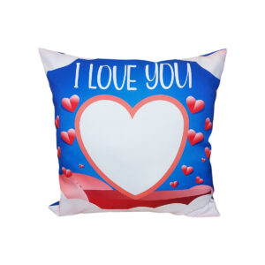 Kék I LOVE YOU fényképes párnahuzat 39 × 39 cm