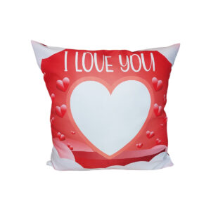 Piros I LOVE YOU fényképes párnahuzat 39 × 39 cm