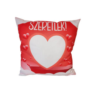 Piros SZERETLEK fényképes párnahuzat 39 × 39 cm