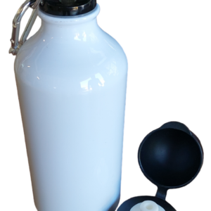 Fehér fényképes alumíniumkulacs 500 ml – Ø70 mm