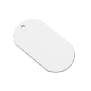 Fehér fényképes fémmedál 30 × 50 mm – egyoldalas